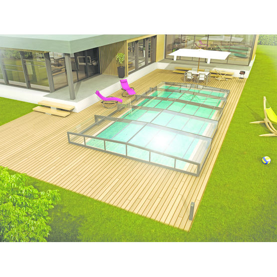 Abri de piscine motorisé en aluminium et polycarbonate | Elliptik
