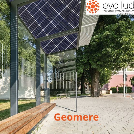  Abribus avec toiture photovoltaïque | Gamme AUREO et GEOMERE - EVO LUD