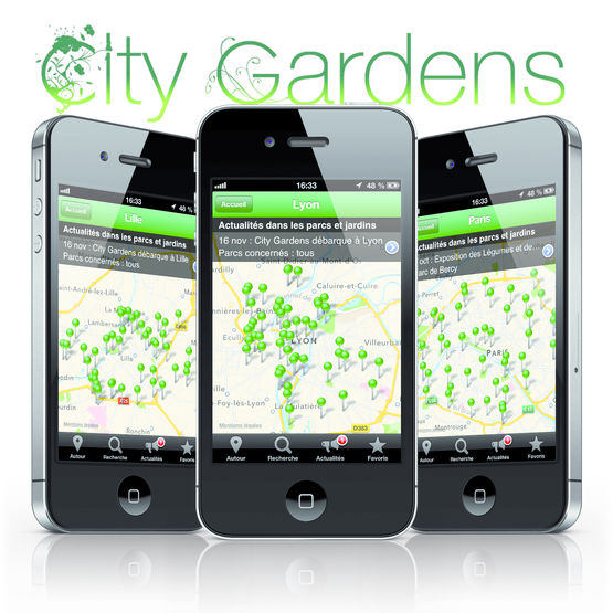 Application mobile autour des parcs et jardins urbains | City Gardens