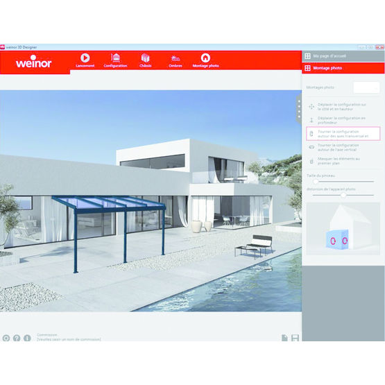 Application mobile pour le rendu 3D de couverture de terrasse | 3D Designer Appli