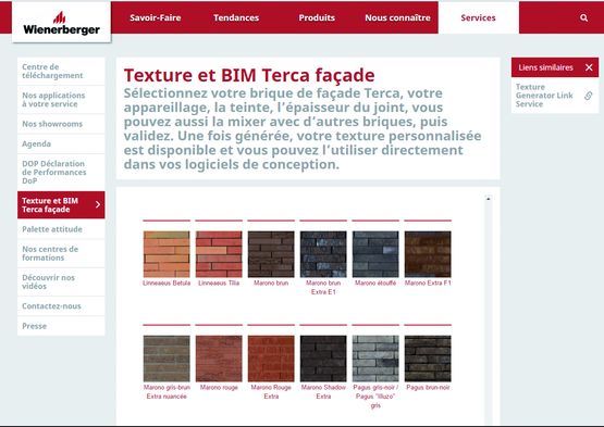 Application pour intégration de rendu BIM en façades terre cuite | Texture et BIM Terca façade