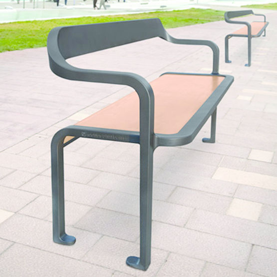 Banc ou fauteuil urbain en aluminium et bois | Imawa Banc