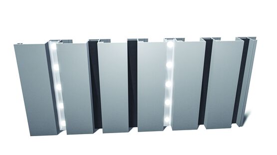  Bardage en lames aluminium avec inserts, joints noirs ou éclairage LED | Murray Bicolor - Bardage en aluminium