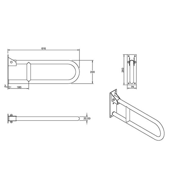 Barre de relevage rabattable | DM8814 - produit présenté par DESIGN-MAT