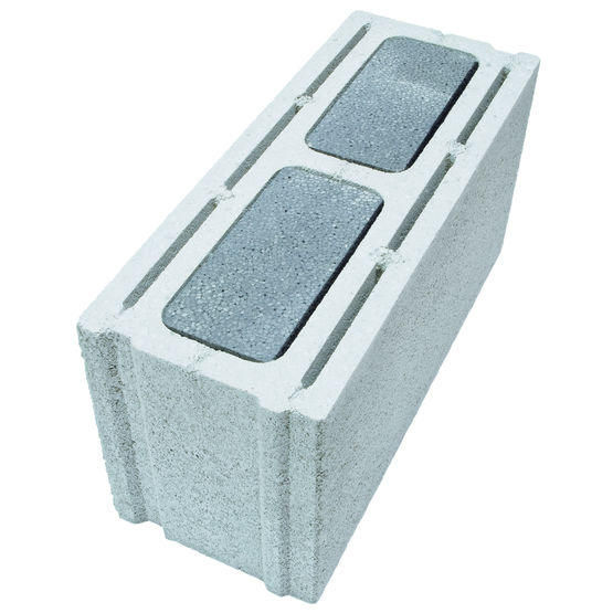 Bloc en pierre ponce à âme isolante en polystyrène et résistance thermique R 2,09 | Fabtherm 2