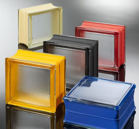  Brique de verre colorée pour réalisation de parois intérieures | Mini Collection - SEVES GLASSBLOCK