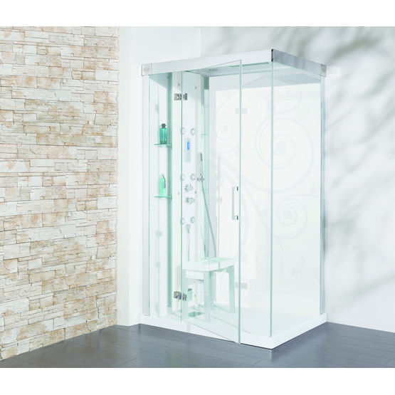 Cabine de douche avec receveur en béton de synthèse | Kineform