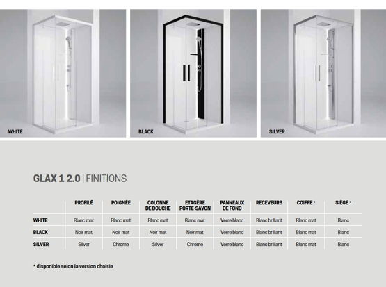  Cabine de douche rectangulaire version standard ou hammam | GLAX 1 2.0 2P NOVELLINI - Cabine de douche intégrale