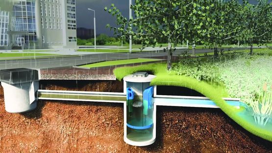  Décanteur hydrodynamique pour traitement des pollutions des EP | DDSelect - Cuve ou réservoir en béton pour eaux pluviales