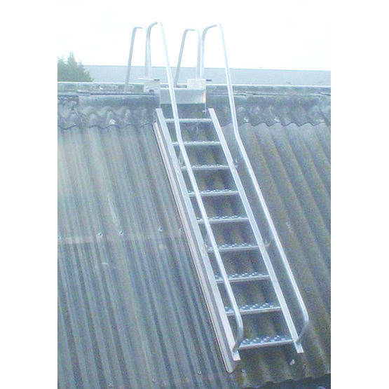 Double escalier à angle variable pour passage de shed | Sécuritoit Passage de shed
