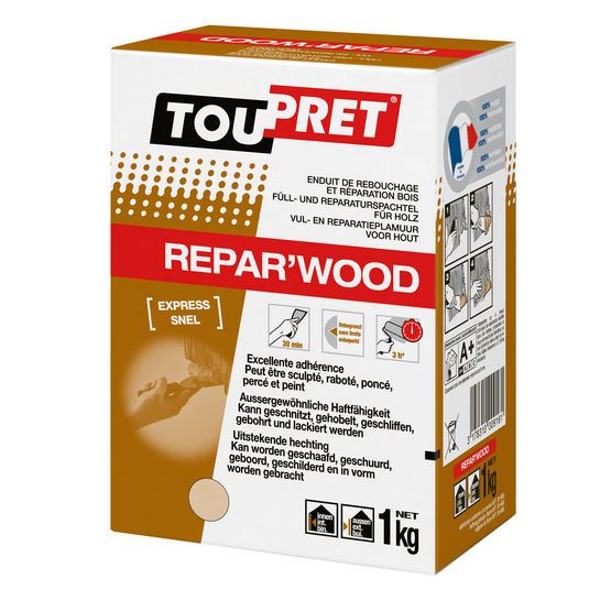 Enduit pour reconstitution de boiseries intérieures ou extérieures | Toupret Repar&#039;Wood