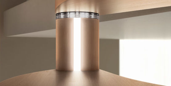 Escalier en colimaçon moderne et personnalisable avec jeux de lumière | Trio - produit présenté par RINTAL - VALEF