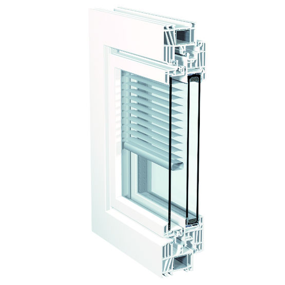 Fenêtre PVC à ouvrant couplé avec store vénitien | PVC Top 72 / KV