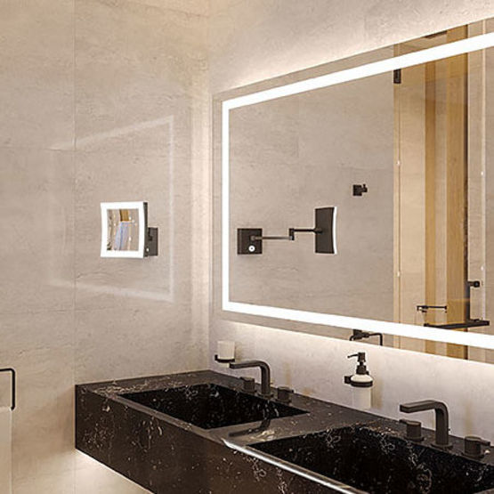 Miroir à LED connecté et multifonction, pour salles de bains &amp; hôtellerie