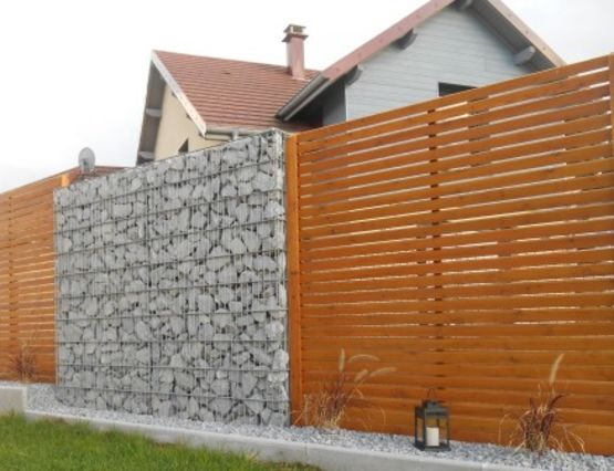  Mur de clôture en gabions | Clôture mince en gabions - STONEKIT