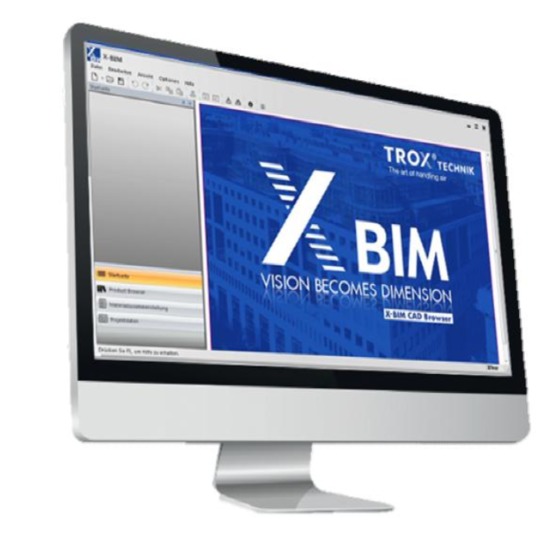 Navigateur pour récupération de données BIM de produits TROX | XBIM CAD