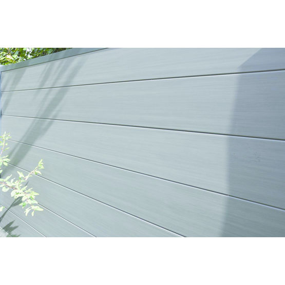 Palissade en PVC aspect bois gris et structure aluminium | Pacific