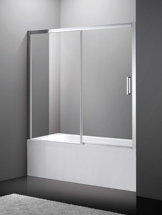 Pare baignoire fixe et coulissant verre transparent et profil aluminium | Aktual