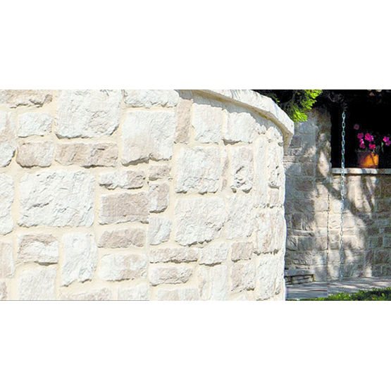 Parement mural en pierre reconstituée d&#039;aspect pierre blonde | Parement Concerto