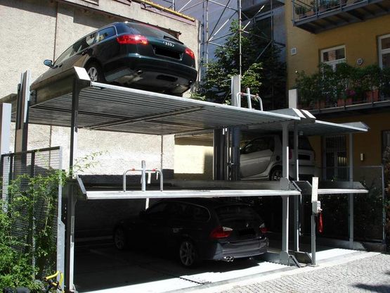 Parking mécanisé pour 1 à 6 véhicules à 3 niveaux de déplacement vertical | G63 - produit présenté par SDEI / KLAUS MULTIPARKING FRANCE