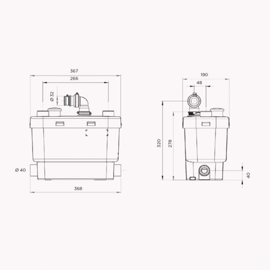  Pompe de relevage domestique pour création de cuisine ou salle de bains  | Sanispeed + - Pompes de relevage vortex