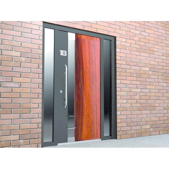 Porte d&#039;entrée haute performance thermique en verre et aluminium | Porte Exclusiv