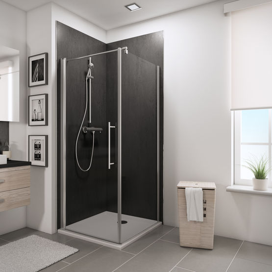  Porte de douche pivotante en niche ou avec paroi latérale 70, 80, 90 ou 100 cm | Newstyle Pivotante - D3210   - SCHULTE HOME GMBH + CO. KG
