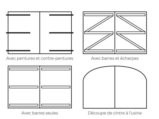  Porte de garage traditionnelle 2 vantaux en aluminium | Vénus  - Porte battante de garage