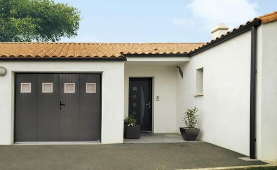  Porte de garage traditionnelle 4 vantaux aluminium | Icare	 - SOTHOFERM