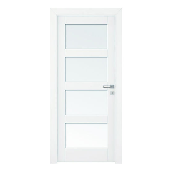 Porte modulaire mélaminée à vitrage intégré | Bianco