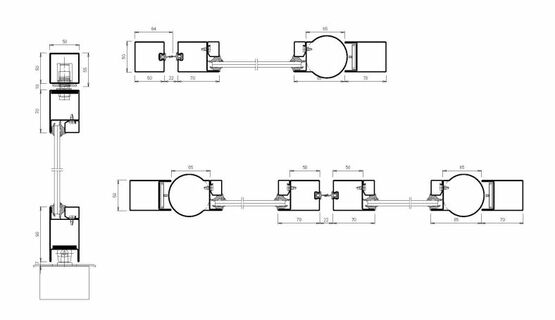  Porte va et vient 1 vantail / 2 vantaux en profilé rond acier | Gamme SteelTeq  - Porte de distribution mixte