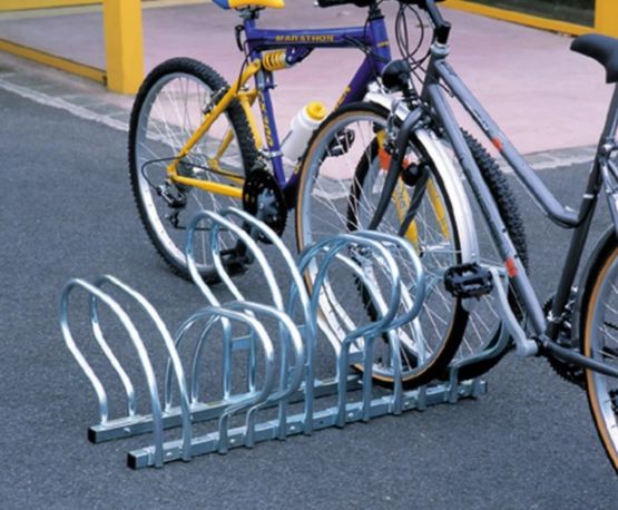 Râtelier 6 vélos sur 2 niveaux - Modèle au sol