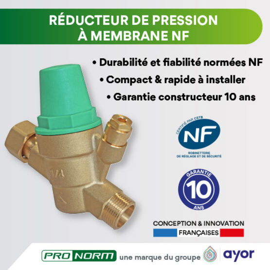 Réducteur de pression à membrane NF - garantie 10 ans | PRONORM 