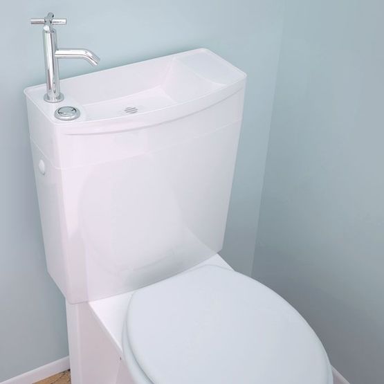 Réservoir WC avec lave-mains intégré et double chasse d&#039;eau | Ise&#039;o Combiné