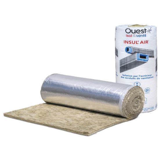  Rouleau laine de verre revêtu aluminium pour gaine de ventilation | Insul&#039;Air - OUEST ISOL & VENTIL