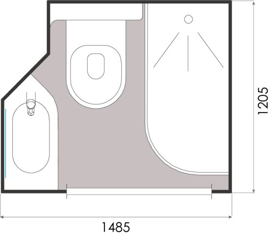  Salle de bain préfabriquée à implantation carrée | GRENAT | Gamme BAUDET INTIAL - Salle de bain monobloc