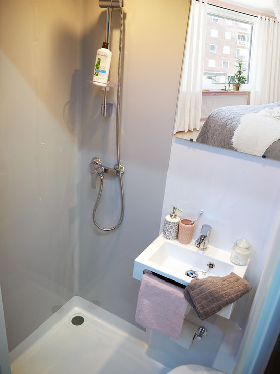 Salle de bain préfabriquée pour petits espaces | JADE EVO | Gamme BAUDET INTIAL