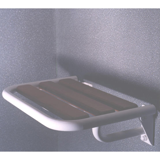 Siège de douche mural relevable avec assise bois ou PVC | SD 1000