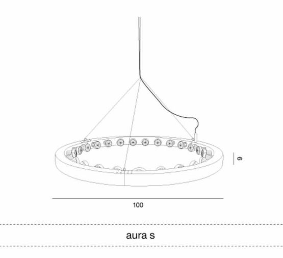  Suspension design LED en aluminium noir | Aura - Plafonniers
