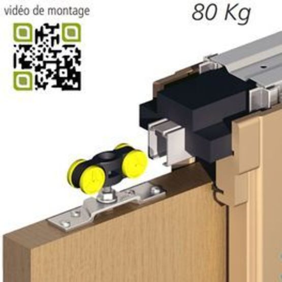 Système entre cloisons pour portes en bois capacité 80 Kg | SAF INSIDE