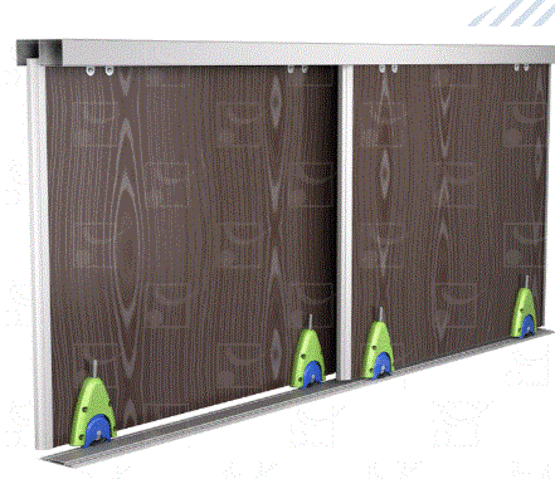 Système pour portes de placard rail aluminium capacité par porte 55 Kg | PICOSTAR 2  - produit présenté par MANTION