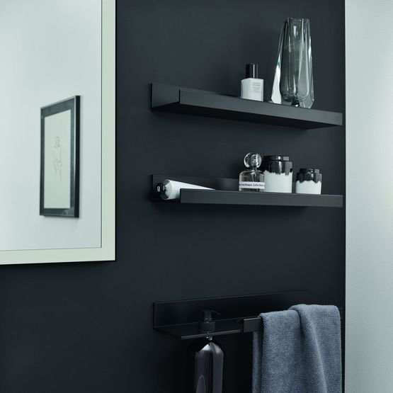  Tablettes de salles de bains en aluminium noir mat pour rangement | ASSIST - ALAPE (GROUPE ROCA)
