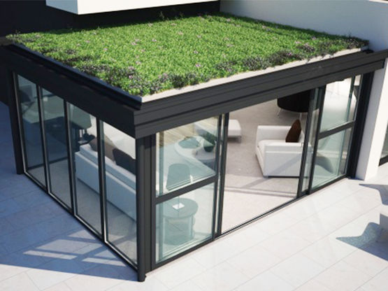  Véranda brevetée à toiture plate pour extension d&#039;habitation | Confort²Vie - SEPALUMIC