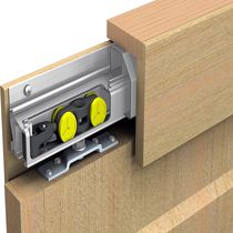 Système coulissant droit pour portes en bois avec bandeau bois | SAF-CLIP 