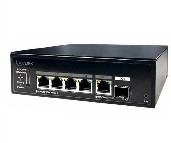 4Ports Industrial PoE Switch with PD port, no power adaptor | TECLINK