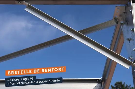  Abri bi-pente en kit - 8x5x3,35m - bardé sur un long pan bas - Abri de jardin