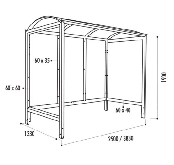  Abri bus en acier et parois en verre securit Viareggio - NORMEQUIP