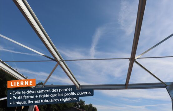  Abri de voiture monopente en kit - 4x5x3,4m + 1 bardage long pan bas - Abri voiture