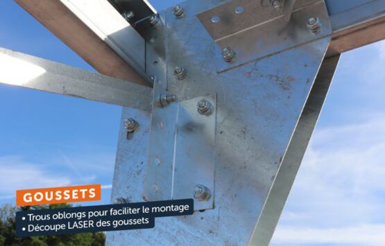 Abri de voiture monopente en kit 5,4x5x3m + bardage 1 long pan bas - produit présenté par BATIMENTSMOINSCHERS.COM/ C2I COMMERCE SARL