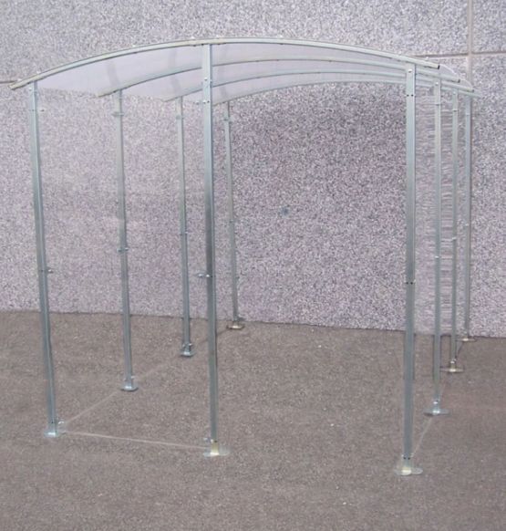  Abri fumeur à fixer au mur - Pieds métal zingué - NORMEQUIP